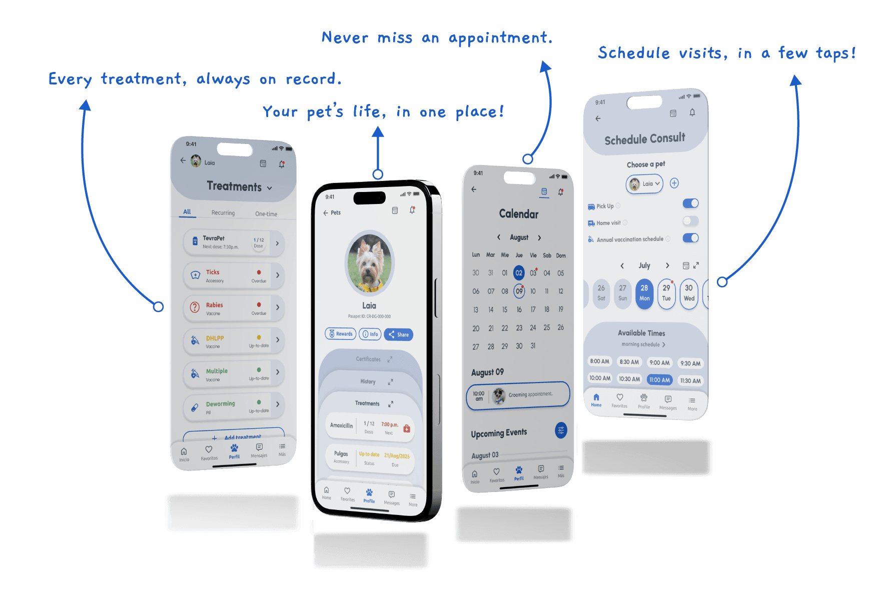 Multiple PASAPET app screens